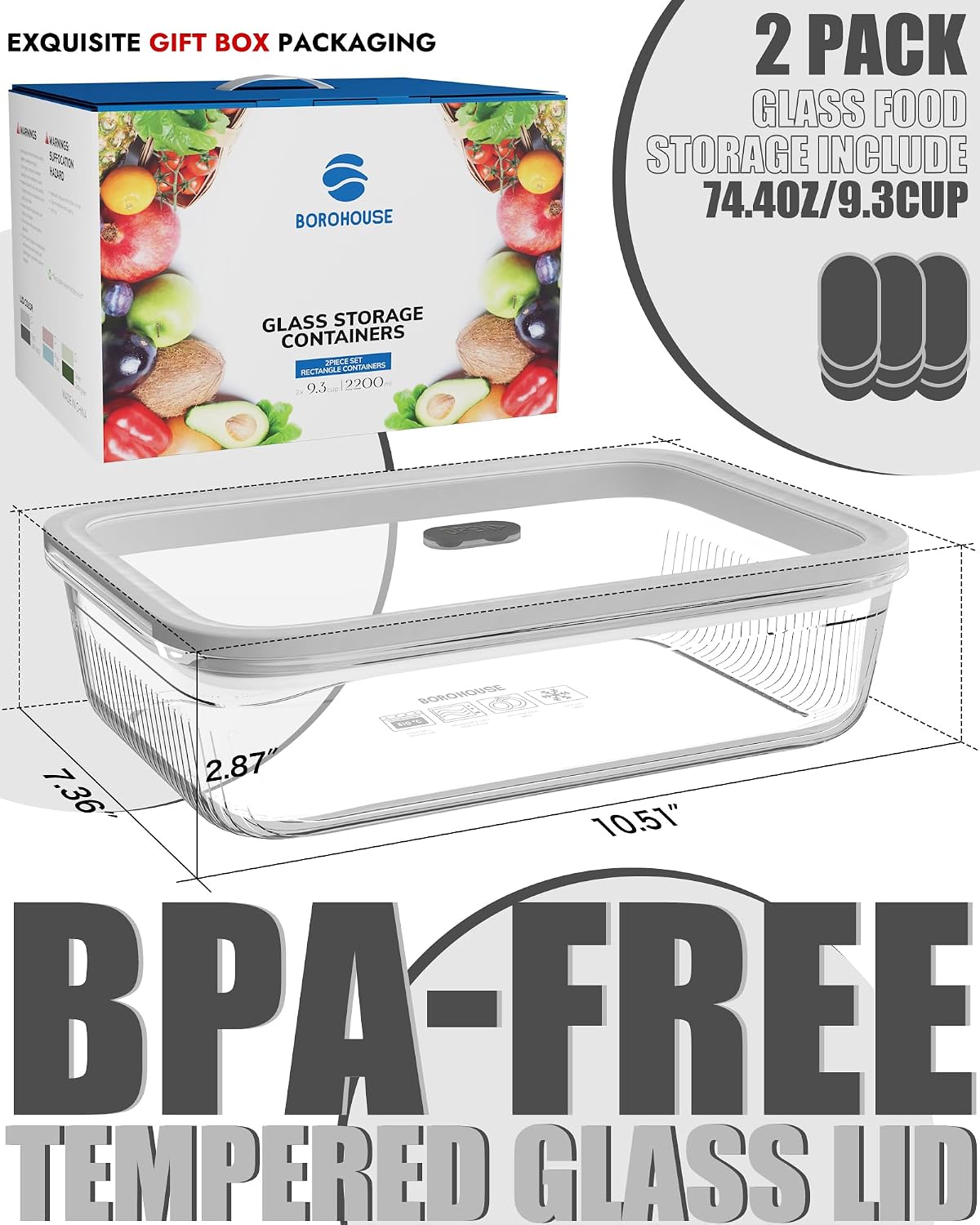 Lot de 2 récipients de stockag - Meal Prep Box avis et prix